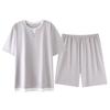Pure cotton men's pajamas 1011 new summer vacation two-piece short-sleeved shorts casual thin cotton loungewear set