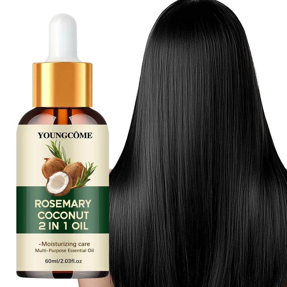 Natural Rosemary Coconut 2-in-1 Oil | Moisturizing Multi-Purpose Essential Oil 30ml, Pack 2