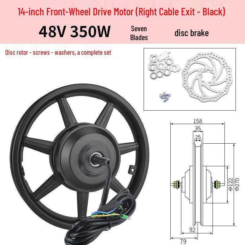 14-Zoll faltbares Elektrofahrrad mit 36V/48V 350W/400W Motor, Scheibenbremsen und Vorder-/Hinterradnabenmotor