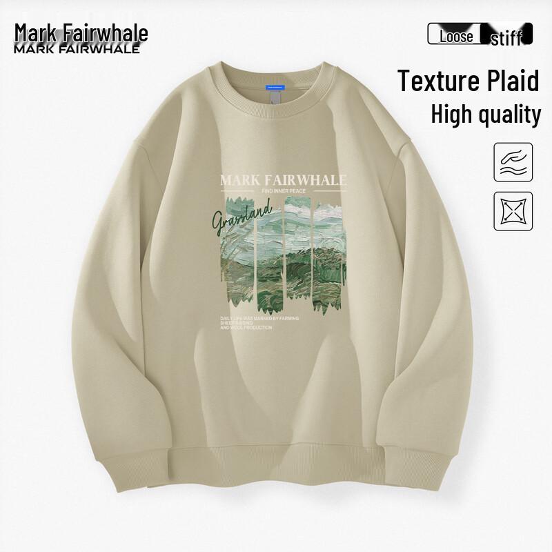 Mark Fairwhale Men's 2025 New Collection Loose Fit Crewneck Pullover Sweatshirt