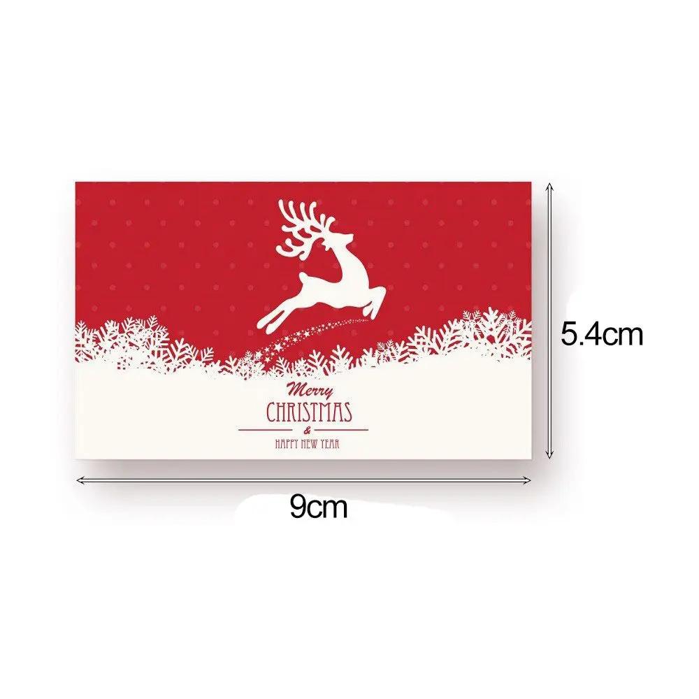 50PCS Gift Wrapping Decor Package Insert Message Note Cards Merry Christmas Card Greeting Postcard Happy New Year