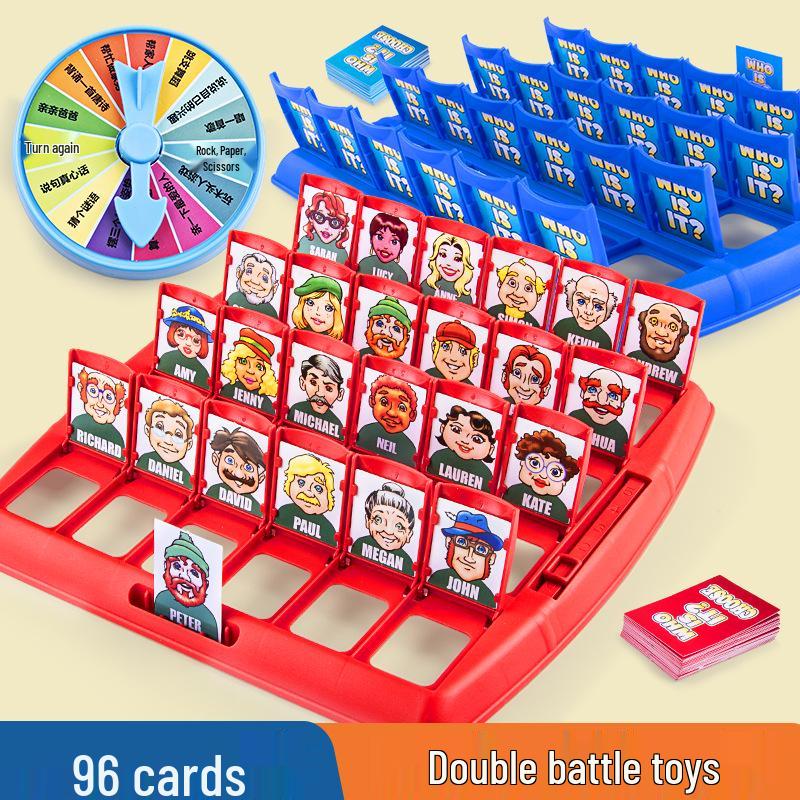 Ben Kimim? İki Oyunculu Kart Oyunu - İnsanları ve Hayvanları Tahmin Et, Ebeveyn-Çocuk Etkileşimli Eğitici Masa Oyunu