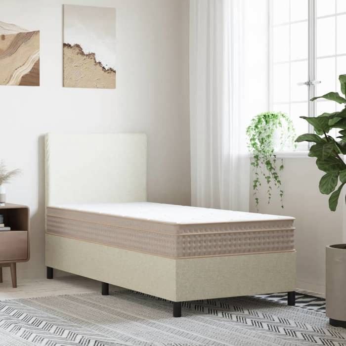 VidaXL Medium Pocket Spring Mattress, Hybrid Foam Mattress with Zipper, Single Bedroom Mattress 372875