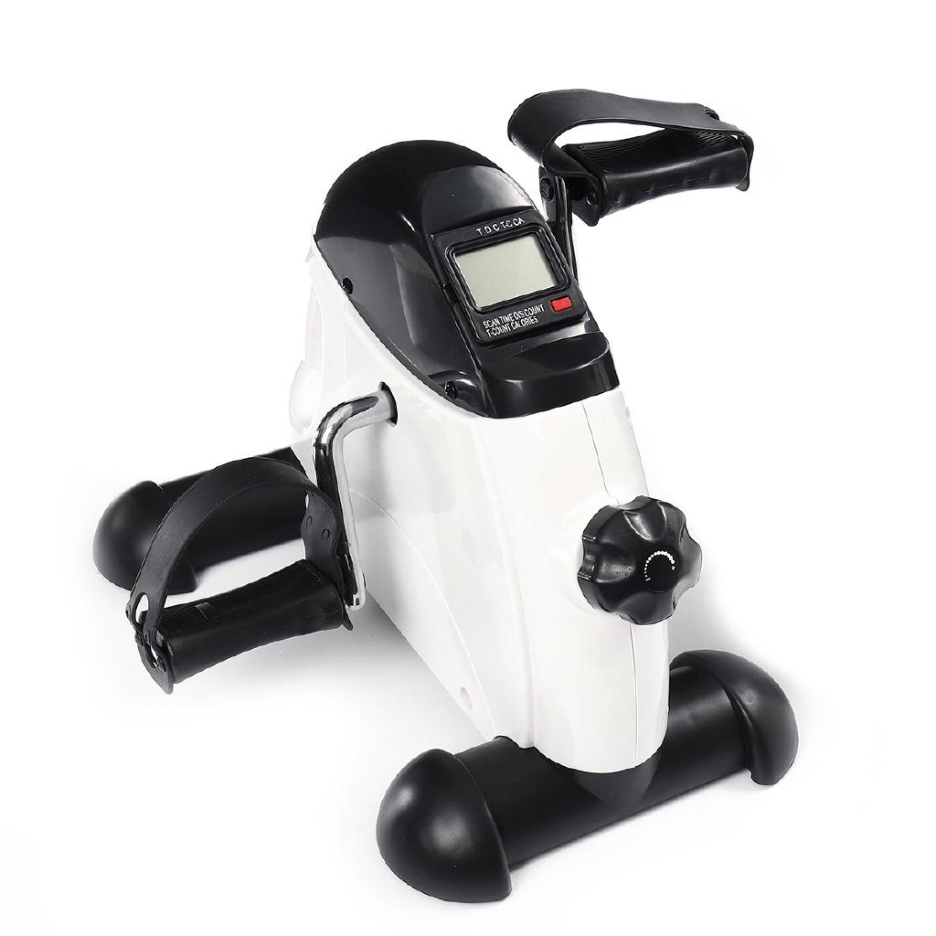 Bike Exercise Indoor Trainer Exerciser Cycling Fitness Mini Pedal Arms Legs White ABS PVC Home Exerciser LED Display Fitness Pedal