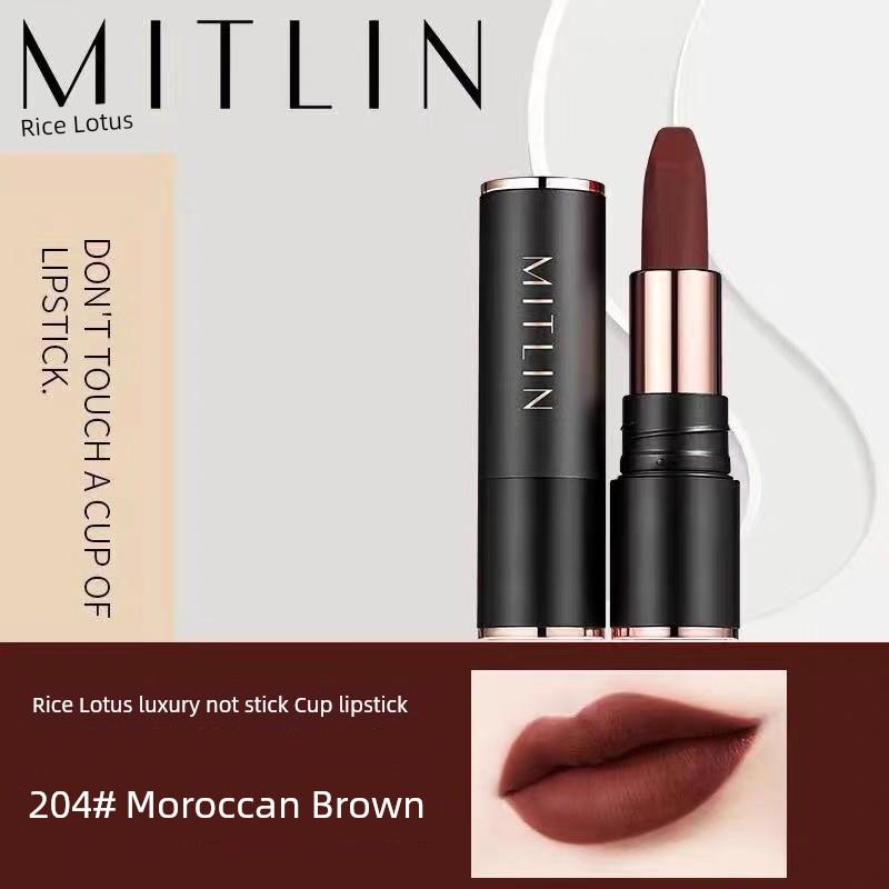 Mitlin Luxury Non-Stick Lipstick, Whitening Matte Lip Cream, Lip Mud, Not Easy to Fade or Come Off