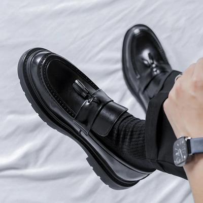 Luxury Brand Mens Loafers New Business Thick Bottom Casual Shoes Fashion Tassel Dress Shoes for Men Driving Shoe Moccasin Hombre