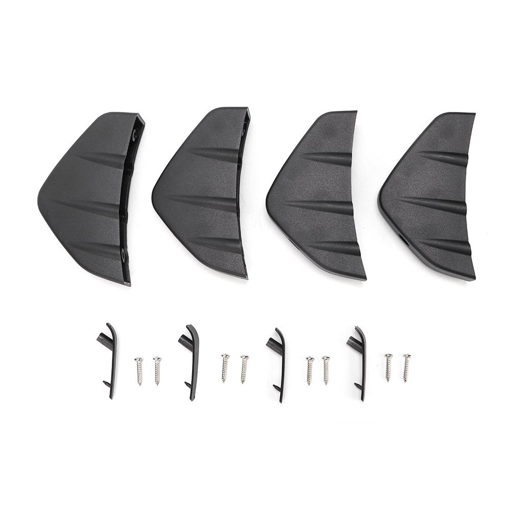 

4pcs Car Rear Bumper Lip Spoiler Shark Fin Style Black Universal Parts