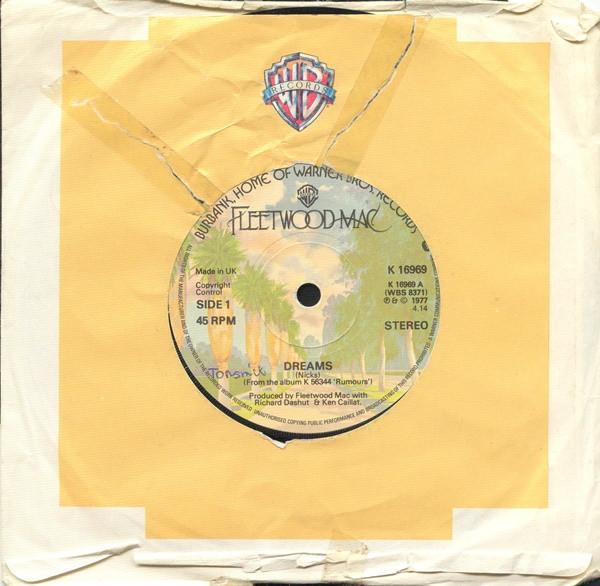 

7inch Record FLEETWOOD MAC - Dreams K16969 Warner Bros. Re 1977 UK Rock Used