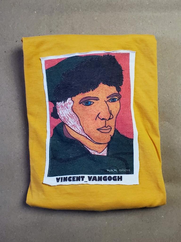 Vincent Van Gogh Selbstporträt mit verbundenem Ohr Parodie Pop Art T-Shirt Oberteile T-Shirts Unisex Groß