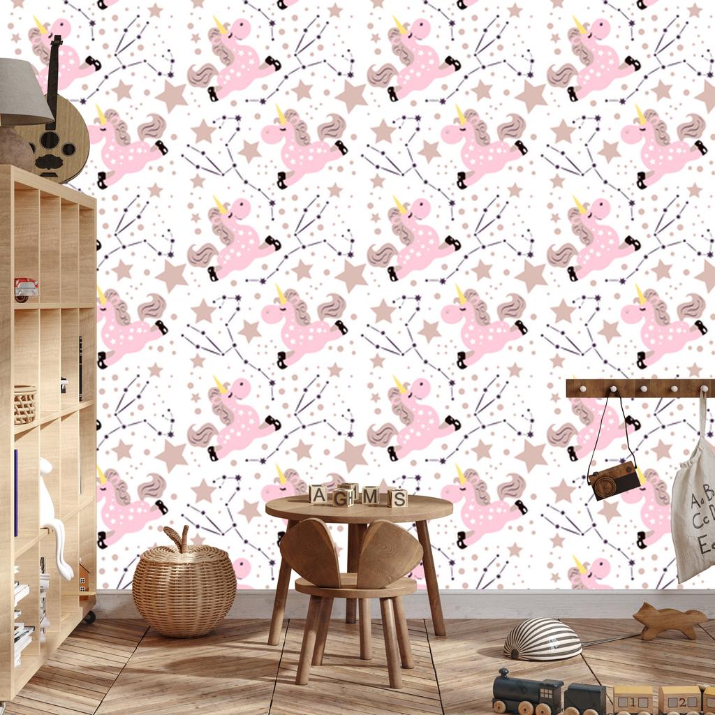 Unicorns among the stars wallpaper for living room and bedroom 50x1000