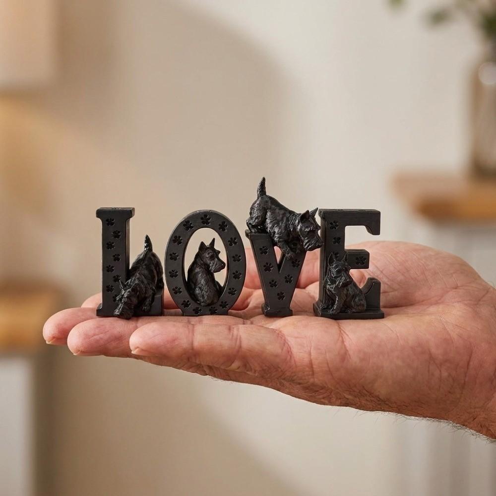4PCS Romantic Dog Statue Ornament 3D Printing Love Themed Decorations Entryway Decoration