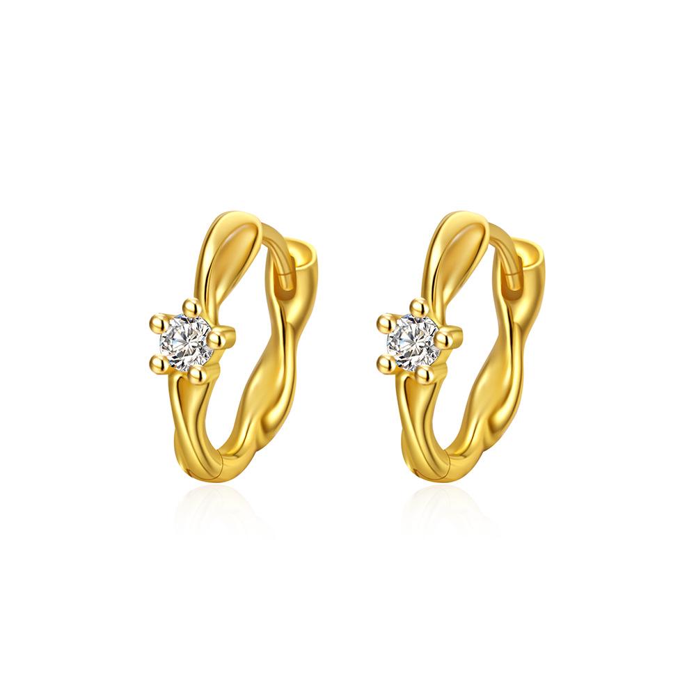 Korean Style Mobius Strip Minimalist Zirconia Earrings