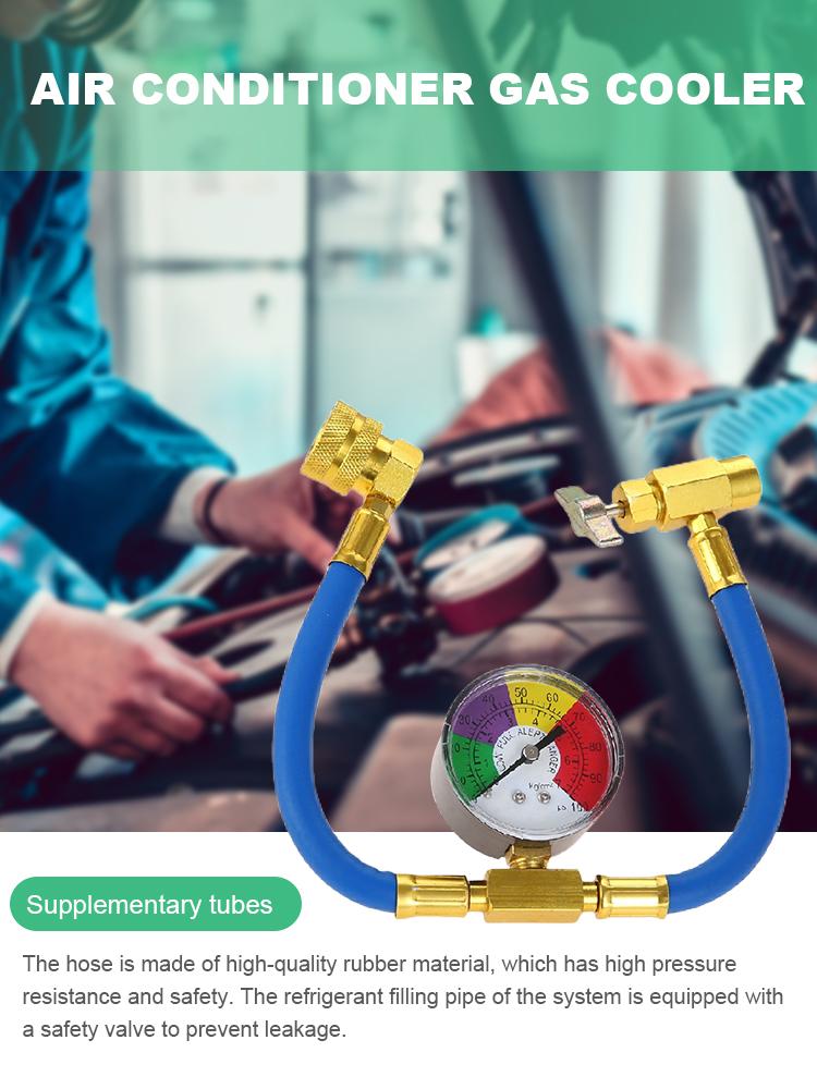 R134A Refrigerant Charging Hose with Measuring Gauge Car Refrigerant Charging Pipe Refrigerant Gas Refill for Car Automobile
