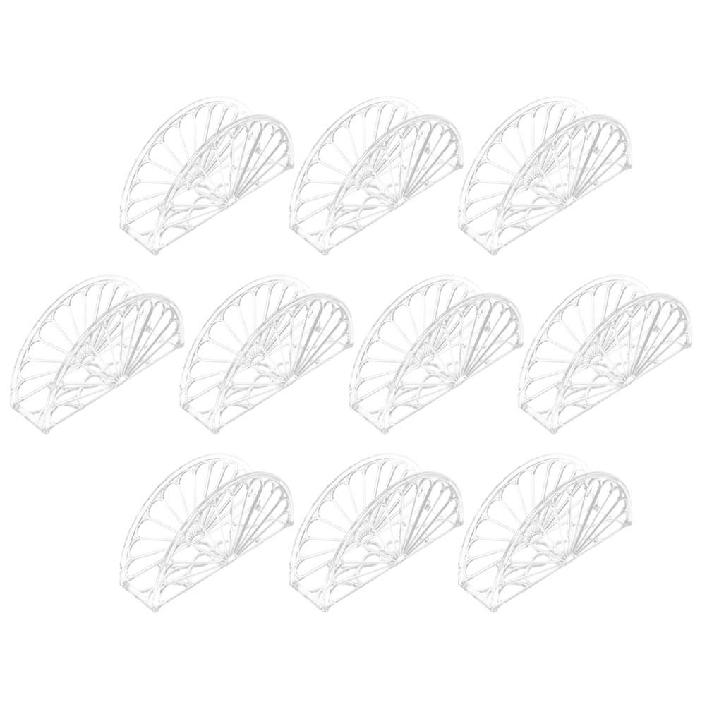 10 Pcs Tray Transparent -shaped Vertical Napkin Holder Paper Towel 10pcs for Table Acrylic Dispenser Home Bathroom