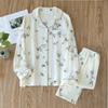 2026 Spring and Autumn Women's Pajama Set 100% Cotton Crepe Long Sleeved Pants Two Piece Cute and Sweet Home Fury Set Ladies