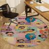 Sexy Doll Pattern Round Rug, Indoor/Outdoor Mat, for Picnic, Gameroom, Bedroom, Office, Living Room, Home Decor Carpet, Birthday Gift