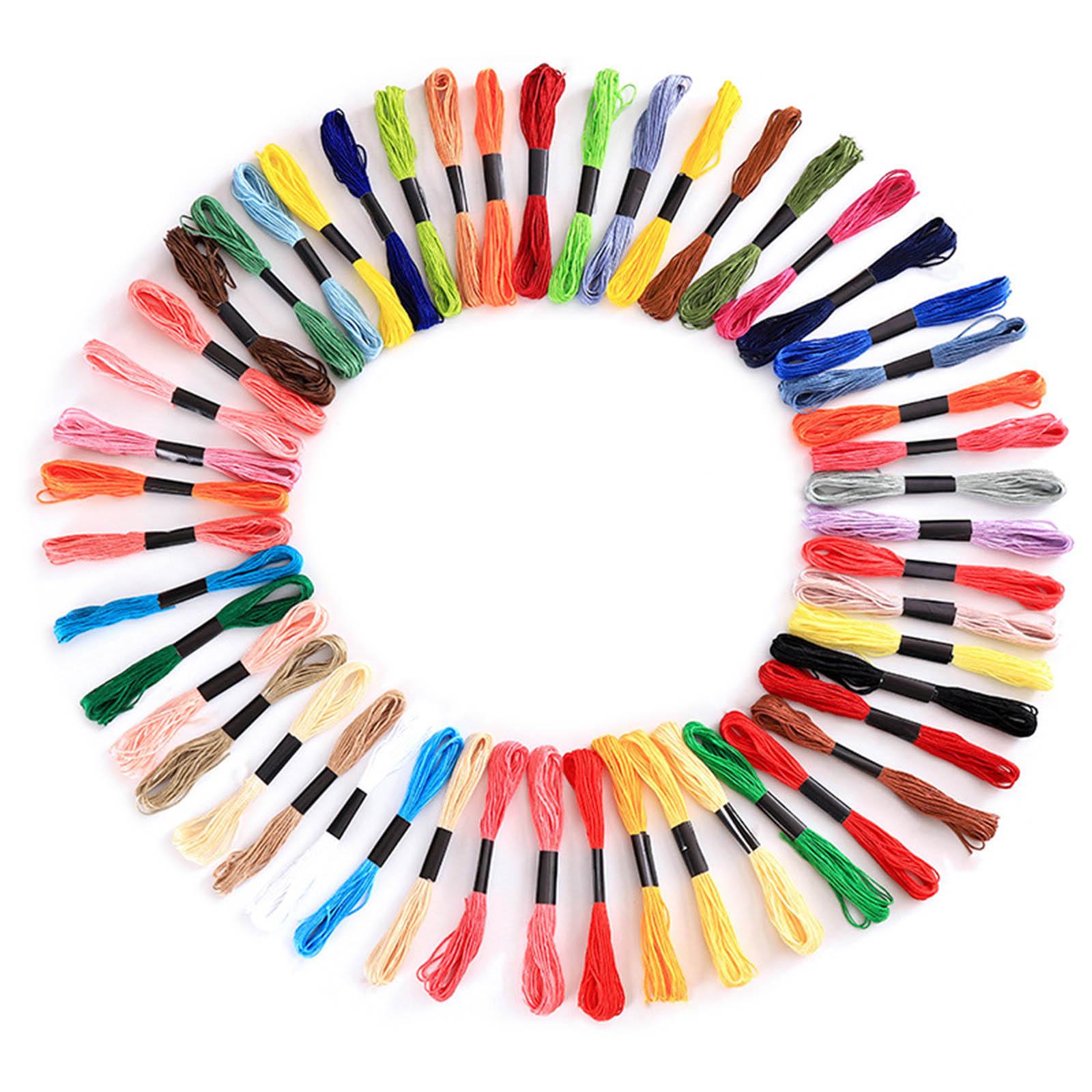 

Набор из 50 цветов ниток для вышивания, 8 метров, нитки для вышивания крестиком, мулине, хлопковая нить для вышивания браслетов