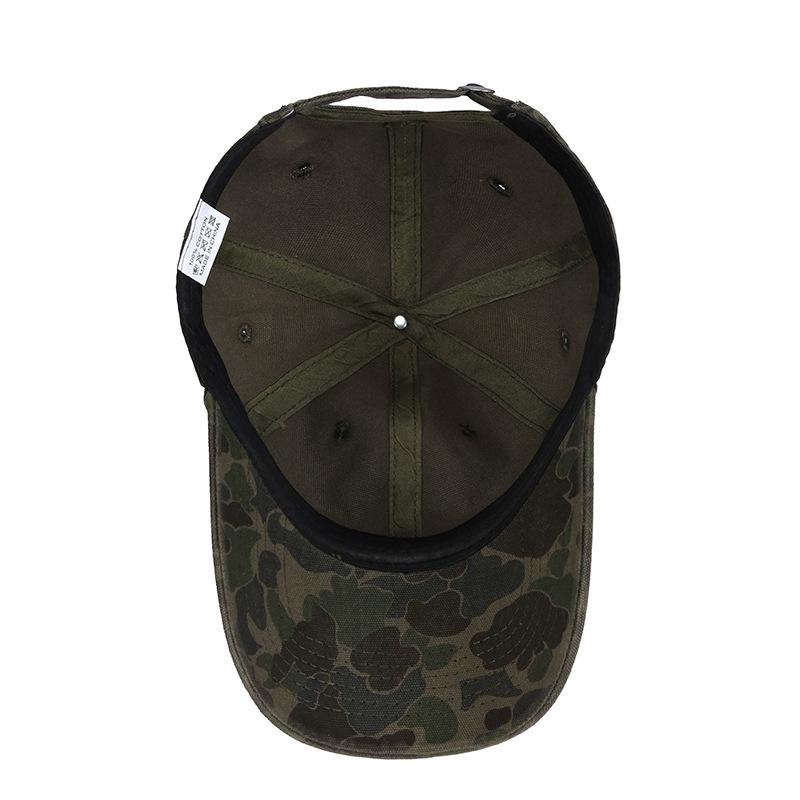 Retro Unisex Camouflage Baseball Cap - Soft Brim Sun Protection, Trendy Outdoor Workwear Style.