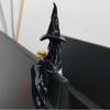 Black Sitting Witch Statue Retro Spooky Bookshelf Ornament  Home Decoration