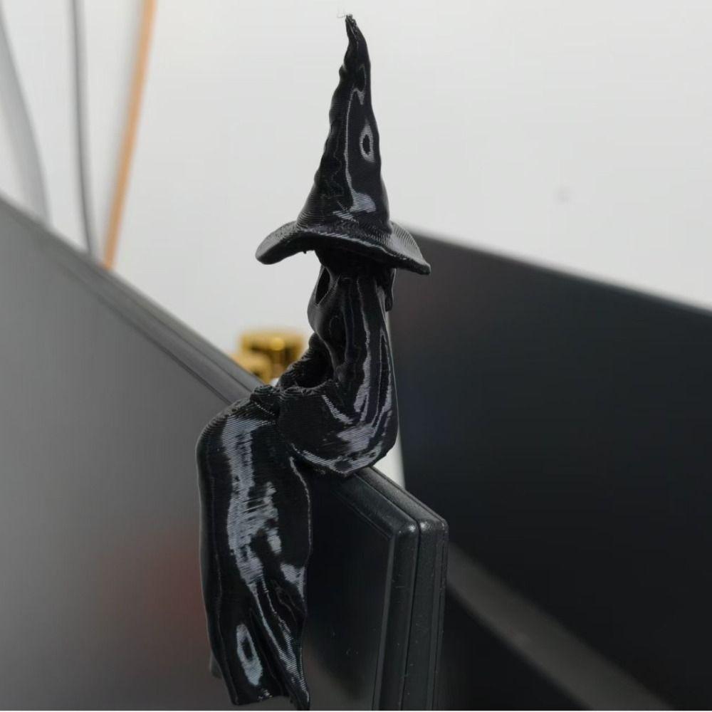 Black Sitting Witch Statue Retro Spooky Bookshelf Ornament Home Decoration