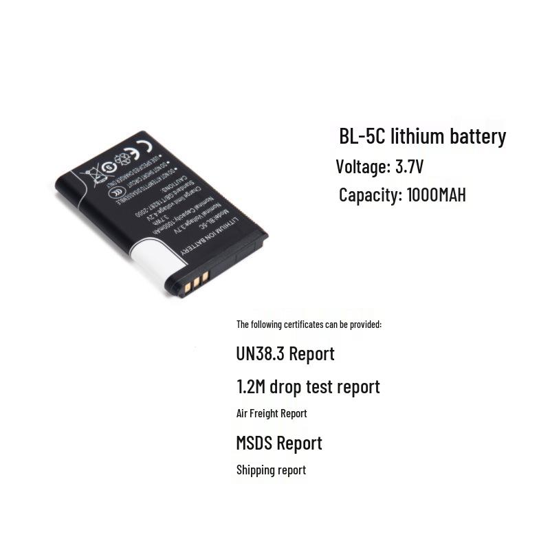 BL5C Lithium Battery 3.7V 1000mAh (Export Compatible)