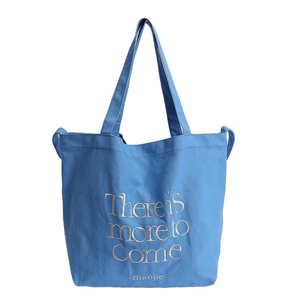 

College Student Canvas Totes Bag Casual Women s Handbag Korean Letters Shoulder Bag Ladies синий