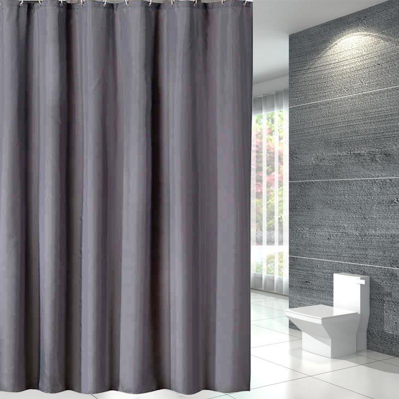 Pure Color Waterproof Bathroom Shower Curtain Mildew Proof Thickened Polyester Bath Curtain Shower Curtains