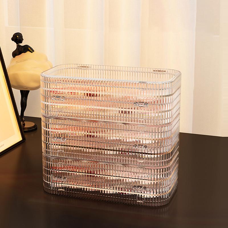 Three-Fold Press-On Transparent Nail Display Rack Plastic Nail Storage Box Press-On Nail Organizer For False Nails Display