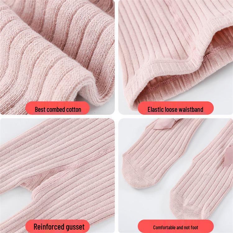 Kids' Spring & Autumn Leggings and Girls' Tights with Baby Spring Socks - Solid Colors, Class A Quality