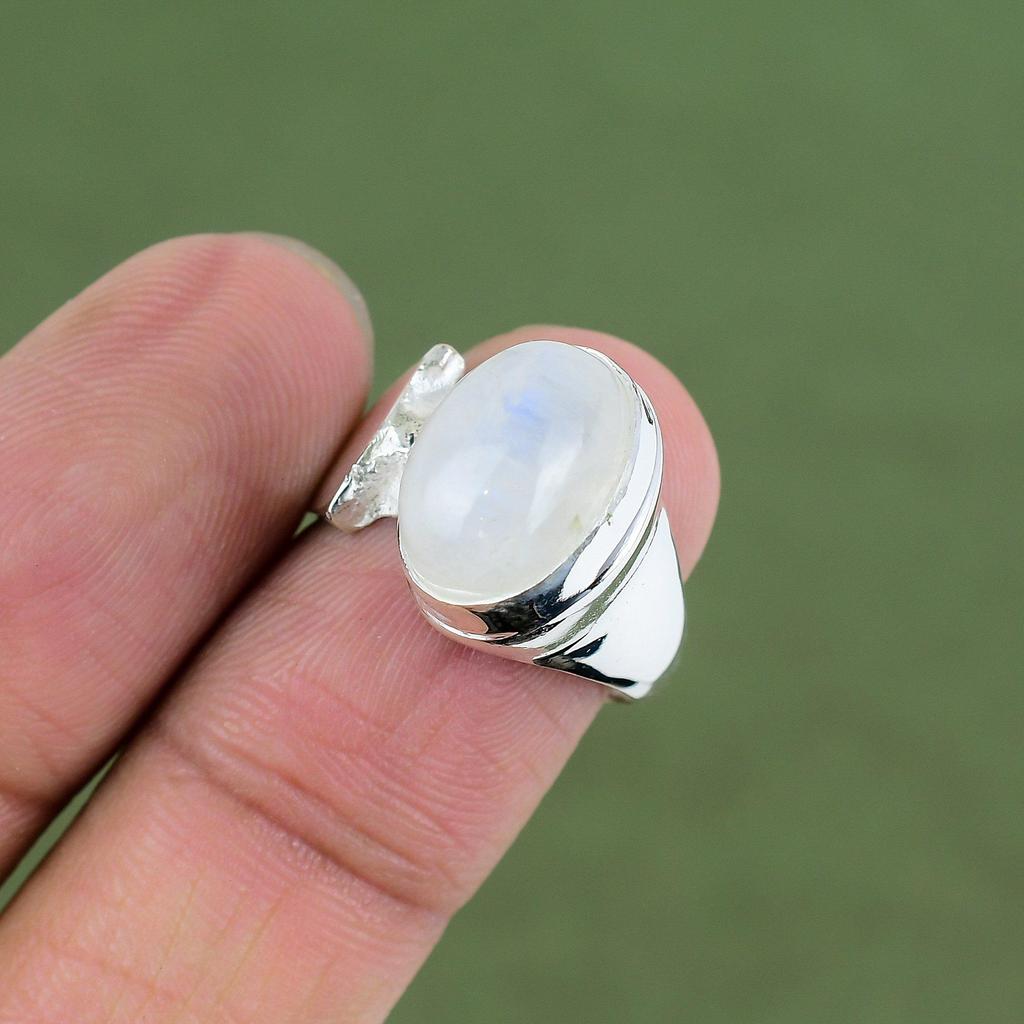 Rainbow Moonstone Ring 925 Sterling Silver Ring Handmade Jewelry Beautiful Gemstone Ring Gift For Love Silver Jewelry Available In Ring Size