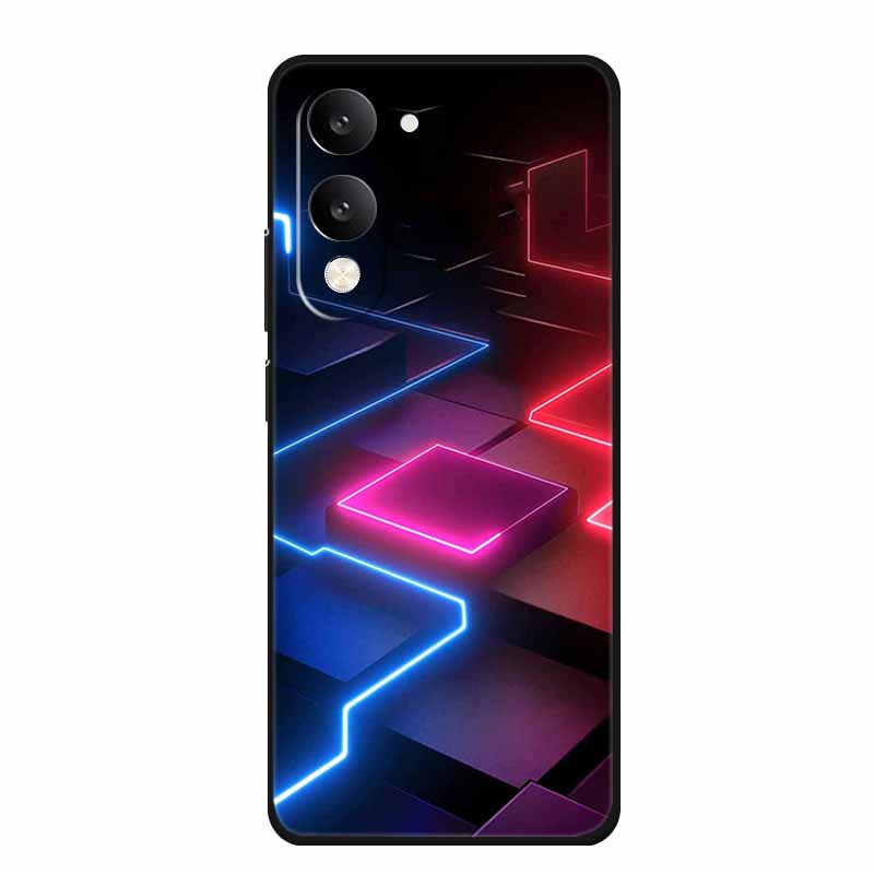 Phone Case For Vivo T4 Lite 5G Soft Silicone Cover Black TPU Cases For Vivo T 4Lite T 4 Lite Funda Back Protective Para Bumper