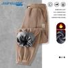 Jeanswest Men's Winter Chinese Style Chenille Sherpa Lined Jogger Pants