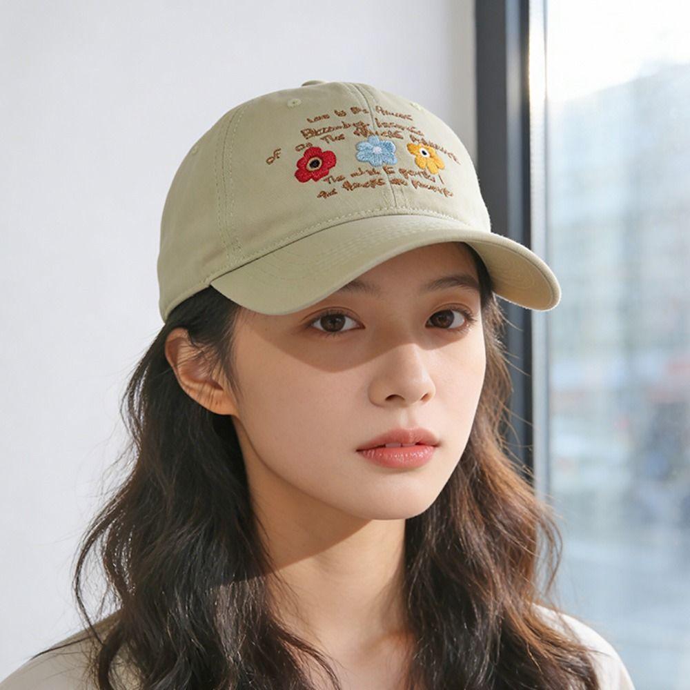 Flower Embroidery Baseball Cap Multicolor Sunshade Hat Fashion Sports Hat  Casual Outdoor