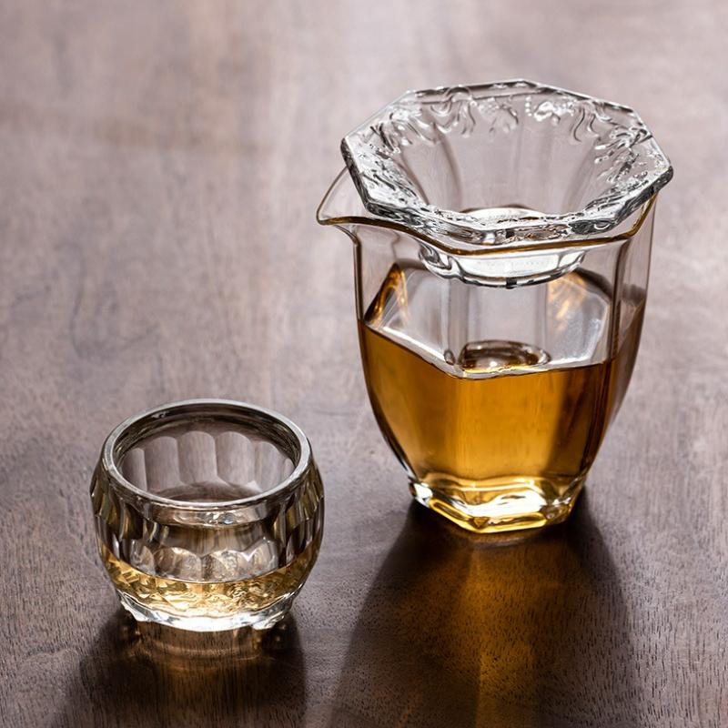 Thickened Glass Tea Cup Tea Set Accessories Tea Filter Creative Water Separation Transparent and Heat-resistant Filter 2025 New