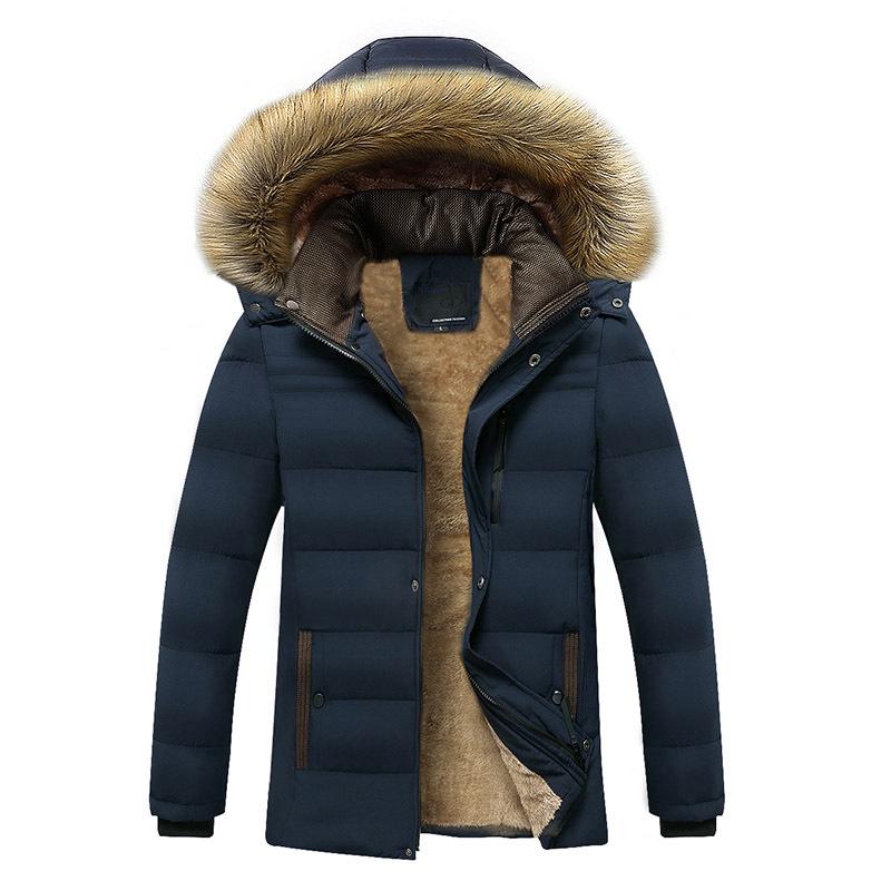 Men's Winter Down-Lined Cotton Jacket for Middle-Aged & Elderly - Warm Outerwear for Autumn and Winter