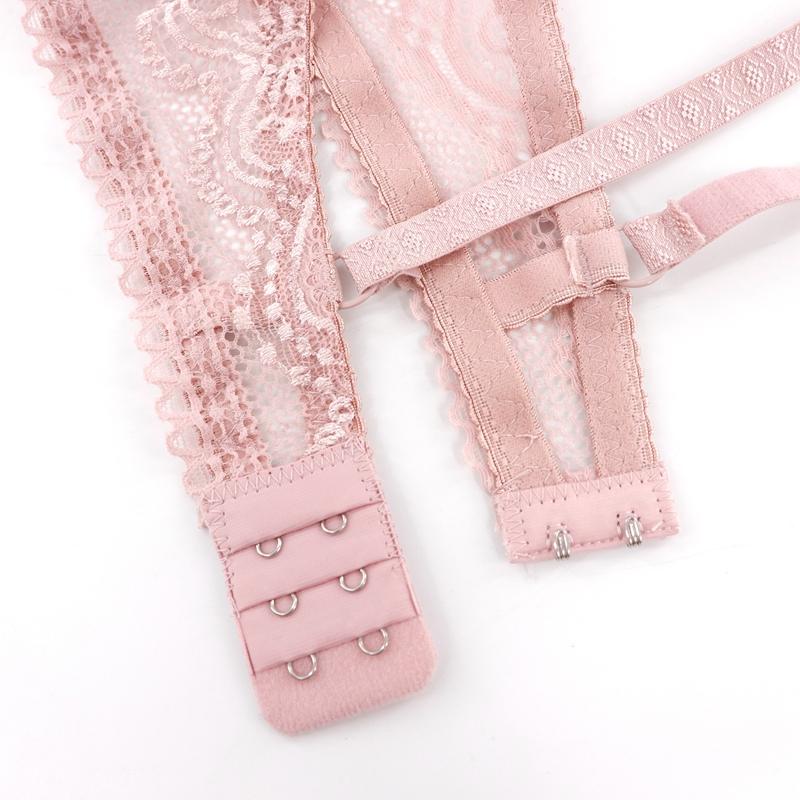 Women Ultra Thin Hollow Out Bra Sexy Lace Bow Bras Comfortable Breathable with Wire Brassiere 75C-100C-6012