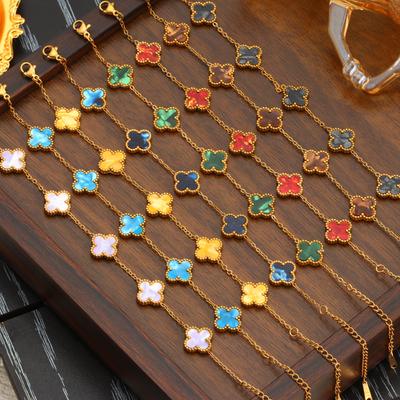 Four-leaf Clover Titanium Steel Bracelet Fashionable and Luxurious Jewelry for Women Colorfast and Simple