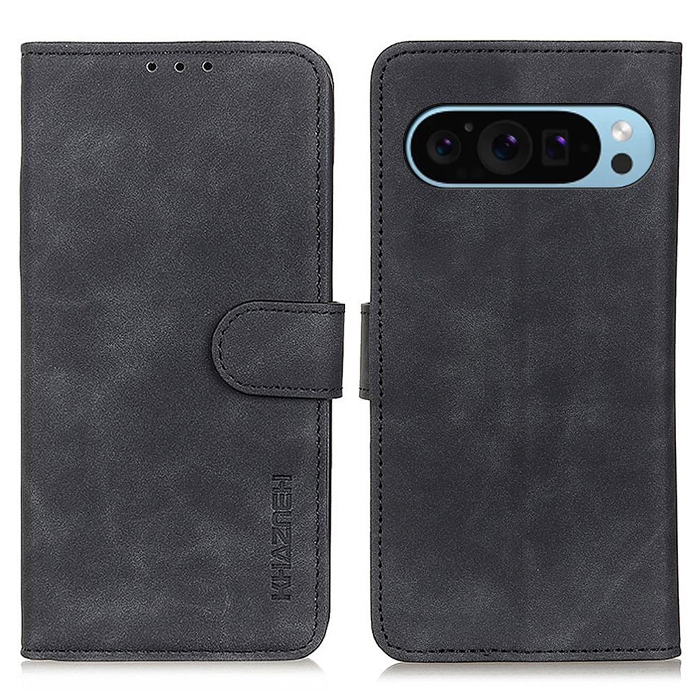 KHAZNEH For Google Pixel 10 Pro/10/9 Pro/9 Case Retro PU Leather Full Body Shockproof Stand Phone Cover