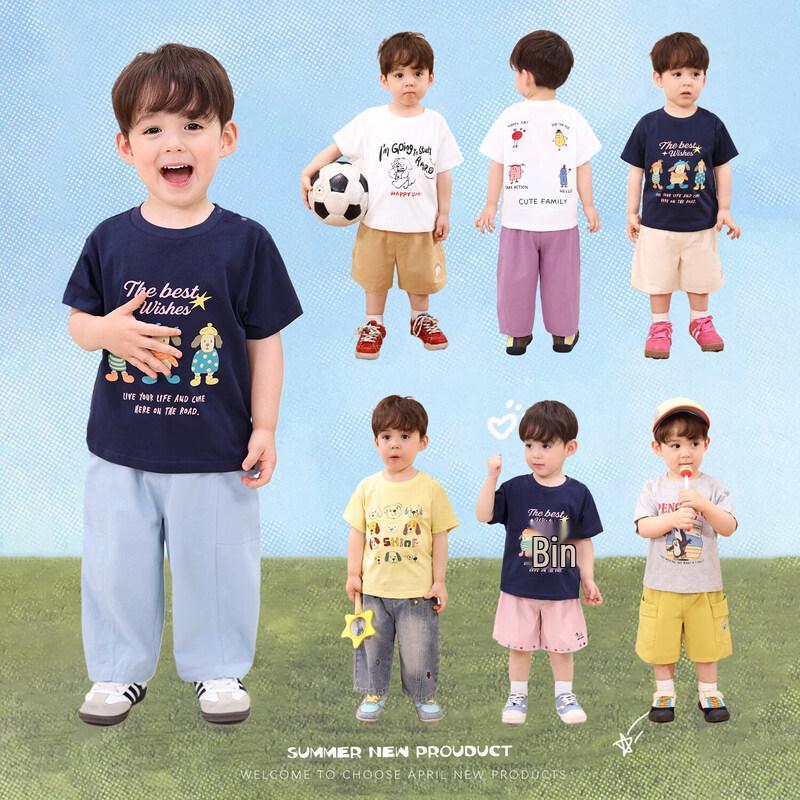 LUSON Baby Boys  2026 Summer Short Sleeve T-Shirt 100