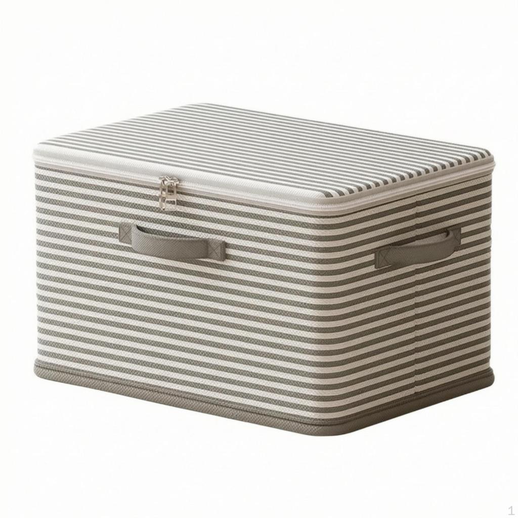 Foldable Storage Box Stackable with Lid Dustproof Organizer for Closet, Bedroom, Shelf