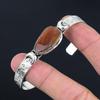 Gift For Her Natural Landscape Jasper Bangle Crescent Moon Adjustable 925 Silver