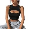 Basic Casual Street Style Solid Fitted Cropped Sleeveless Tank Top