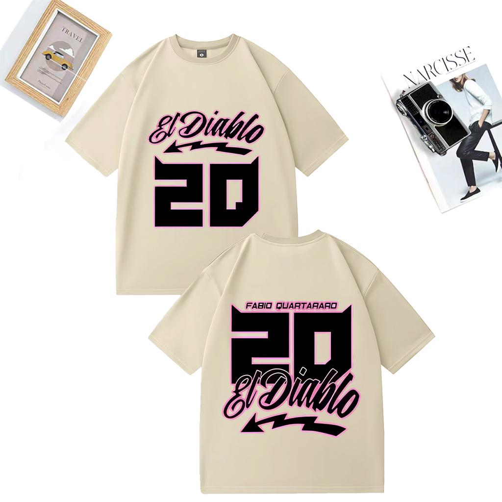 2025 Summer Fabio Quartararo New Graphics 100pure Cotton Printed Tshirt Mens Hip Hop Streetwear Short Sleeve Oversized Unisex