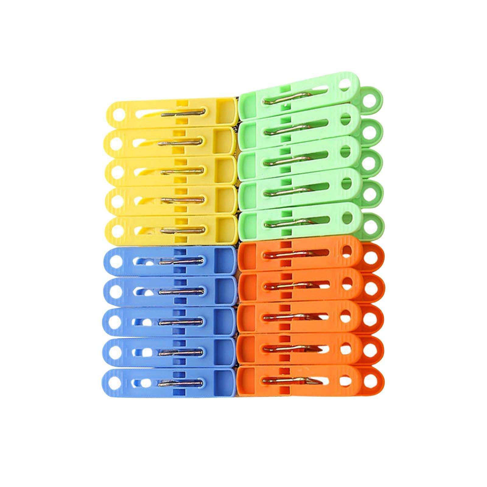 

Пластиковый зажим для белья, зажим для белья, 20 цветных зажимов для одежды, 4 цвета зажима для одежды для семейного пляжного кемпинга, зажим для носков, одеял, одежды One Size