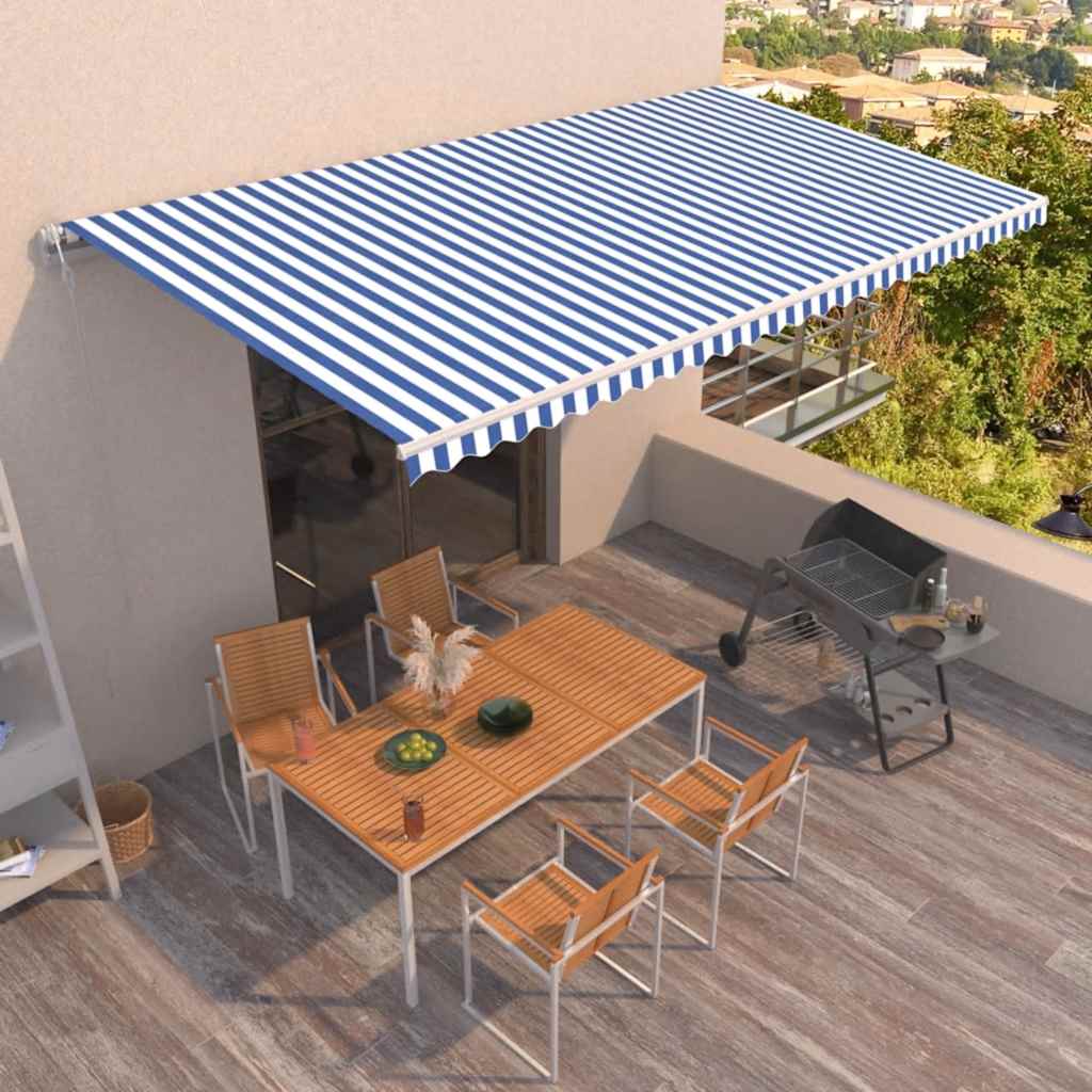 Automatic Retractable Awning 600x350 cm Blue and White