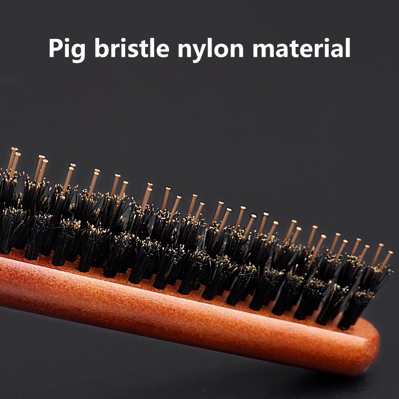New Professional Salon Peel Back Hair Brush Boar Bristle Wood Slim Line Comb Hair Brush Extension Hair Styling Tool