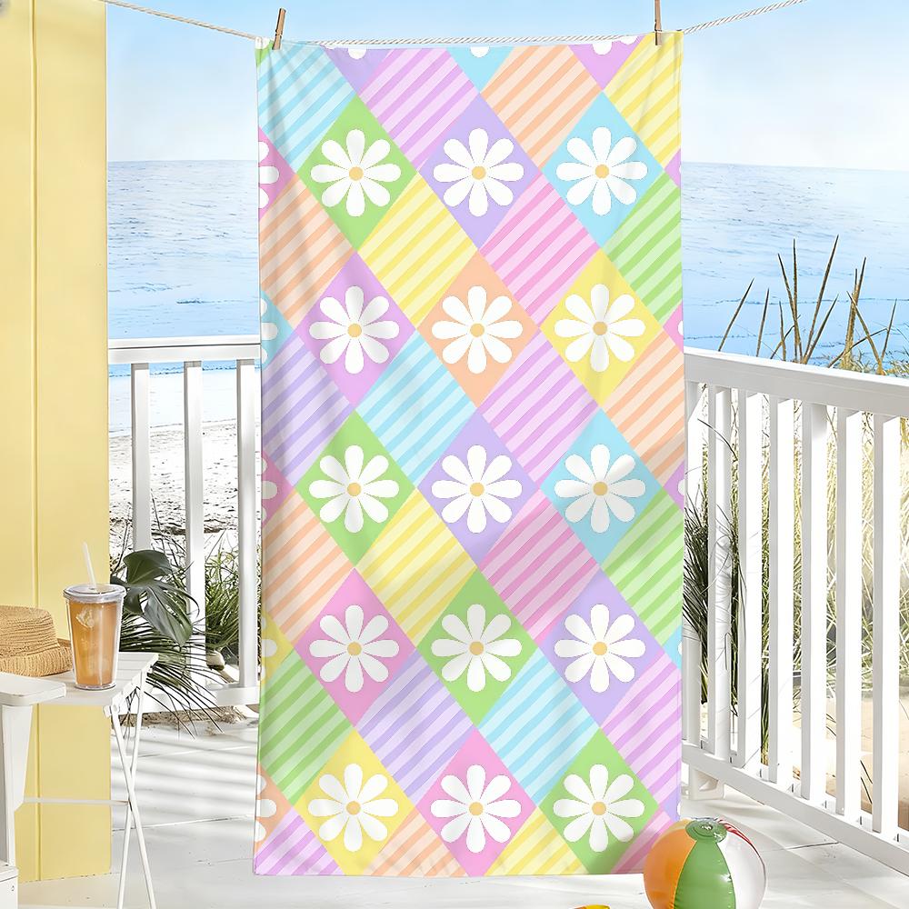 Flower Cartoon Beach Towel For Beaches Yoga Studios Gyms Hot Springs Swimming Pools And Picnics