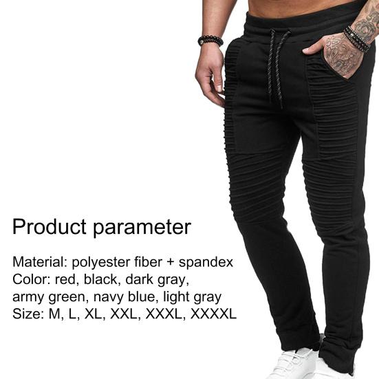 Pantalon de survêtement respirant couleur unie cordon de serrage taille élastique pantalon skinny d'extérieur pour la salle de sport