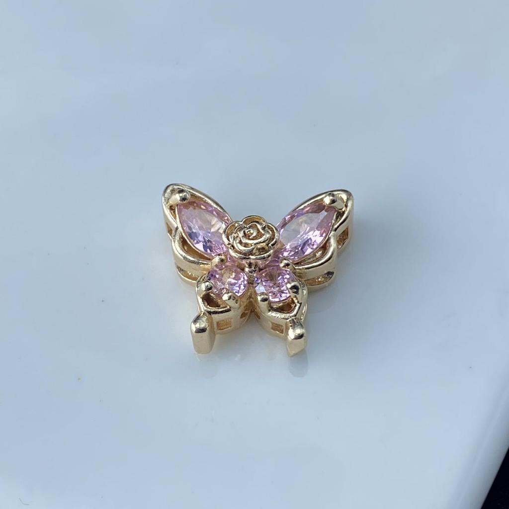 Charming Butterfly Zircon DIY Jewelry Spacer Beads - Handcrafted, Color-Preserving Crystal Accessories