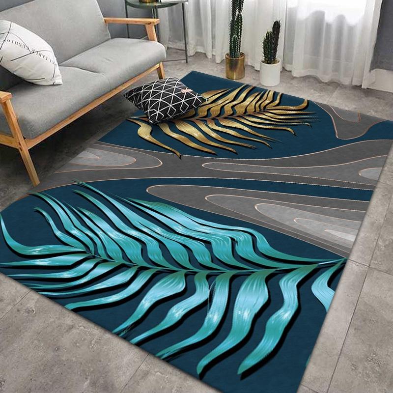 Household Large Carpet for Living Room Modern Geometric Feather Floor Mat Coffee Table Sofa Bedroom Bedside Area Rug Home Decor